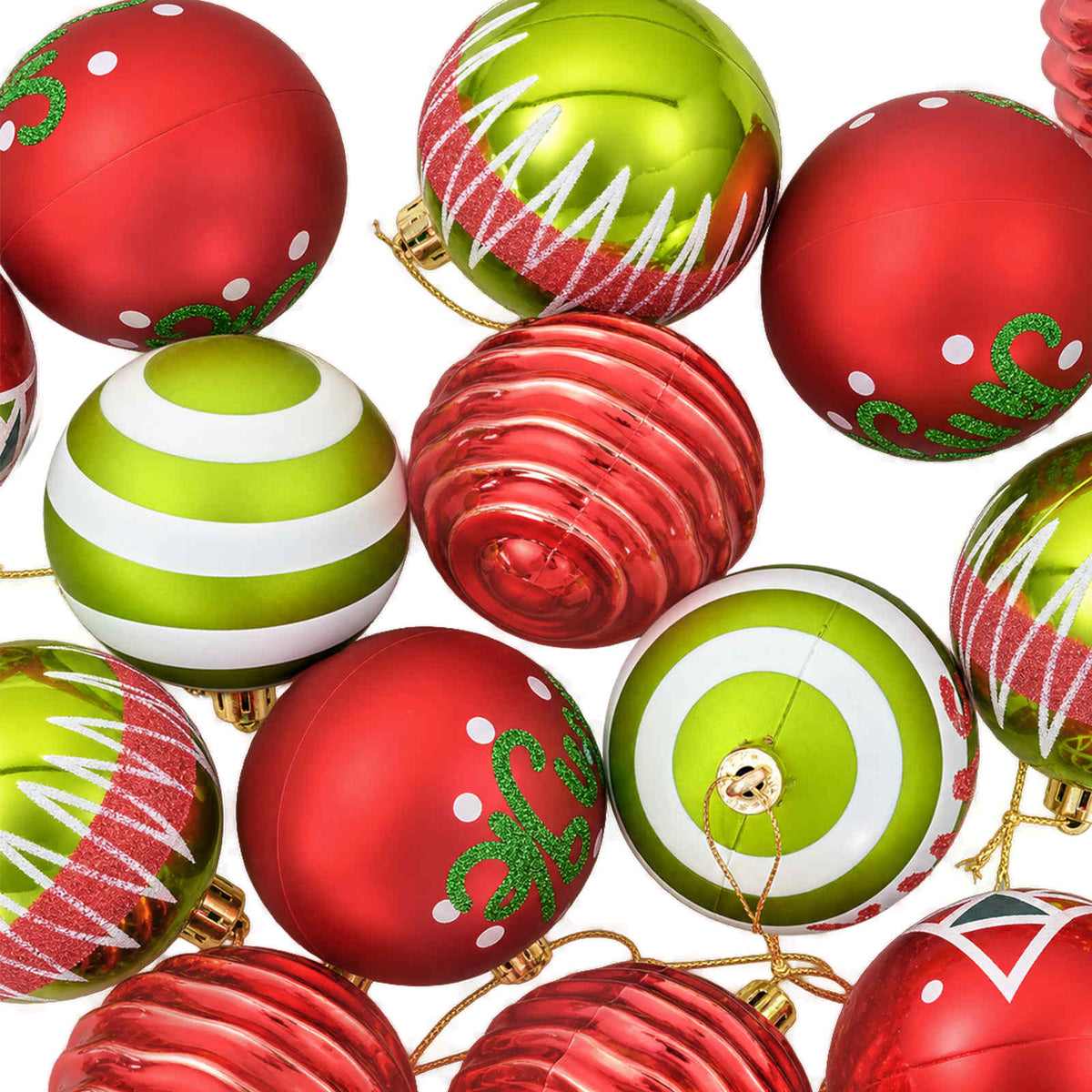 vidaXL Christmas Ball Set 32 pcs Light Green and Red Ø 6 cm Plastic