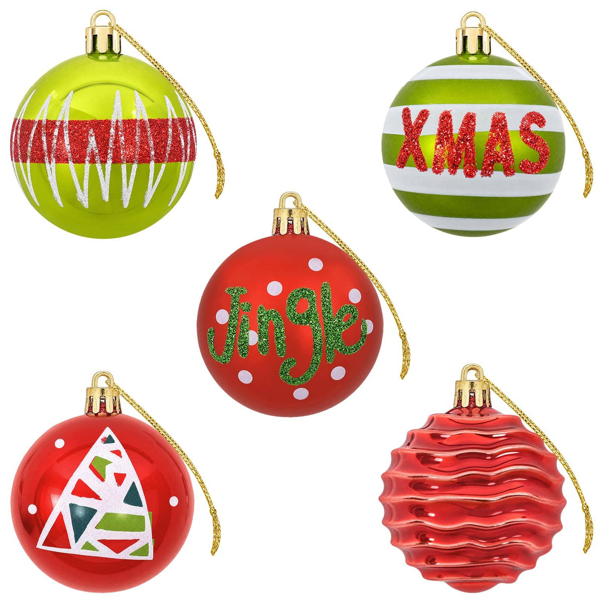 vidaXL Christmas Ball Set 32 pcs Light Green and Red Ø 6 cm Plastic