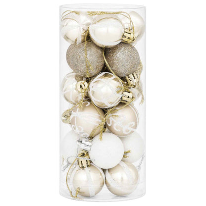 vidaXL Christmas Ball Set 72 pcs Champagne and White Ø 3 cm Plastic