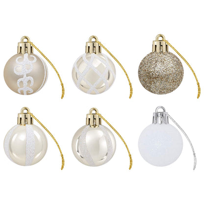 vidaXL Christmas Ball Set 72 pcs Champagne and White Ø 3 cm Plastic