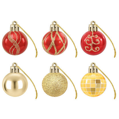 vidaXL Christmas Ball Set 72 pcs Gold and Red Ø 3 cm Plastic