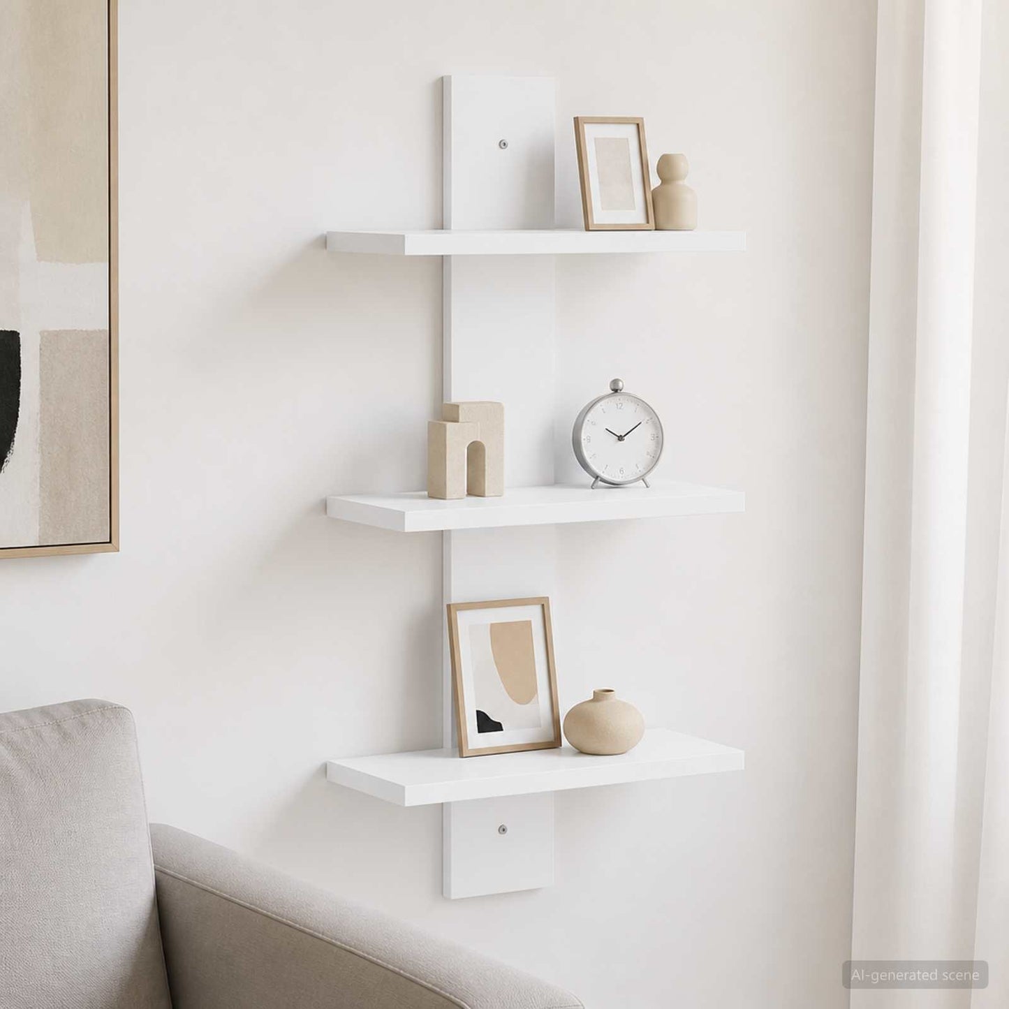 vidaXL Wall Shelf White 30 x 13.5 x 64.5 cm Engineered Wood