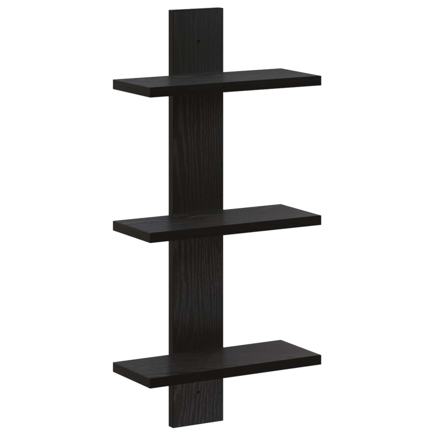 vidaXL Wall Shelf Black Oak 30 x 13.5 x 64.5 cm Engineered Wood