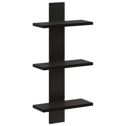 vidaXL Wall Shelf Black Oak 30 x 13.5 x 64.5 cm Engineered Wood