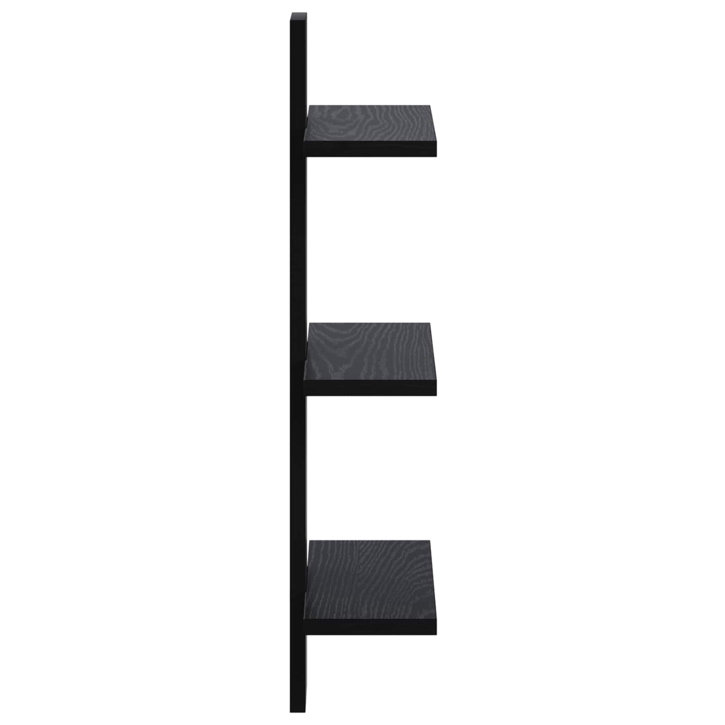 vidaXL Wall Shelf Black Oak 30 x 13.5 x 64.5 cm Engineered Wood
