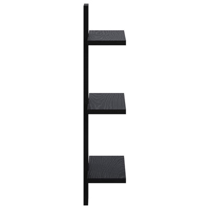 vidaXL Wall Shelf Black Oak 30 x 13.5 x 64.5 cm Engineered Wood