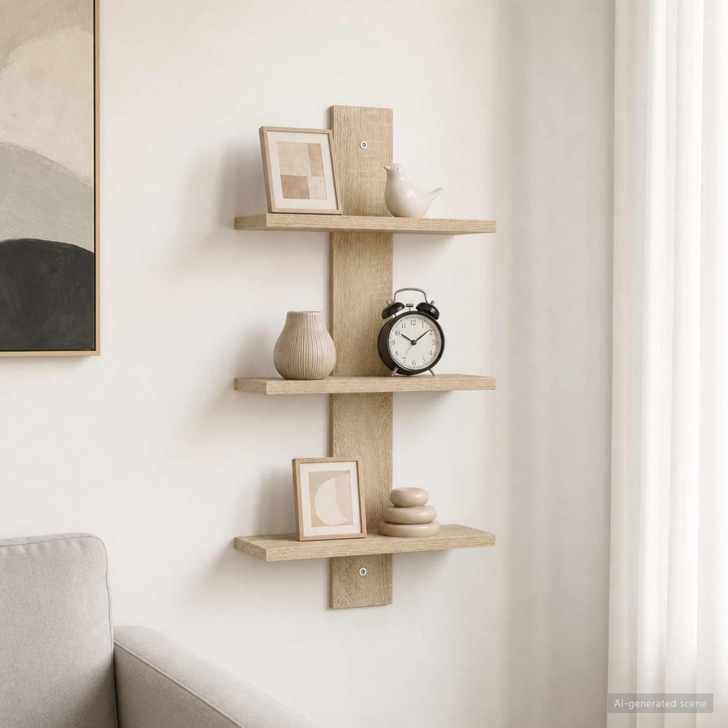 vidaXL Wall Shelf Sonoma Oak 30 x 13.5 x 64.5 cm Engineered Wood