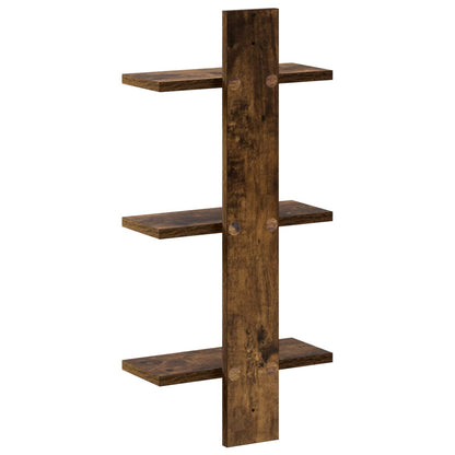 vidaXL Wall Shelf Smoked Oak 30 x 13.5 x 64.5 cm Engineered Wood