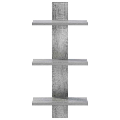 vidaXL Wall Shelf Grey Sonoma 30 x 13.5 x 64.5 cm Engineered Wood