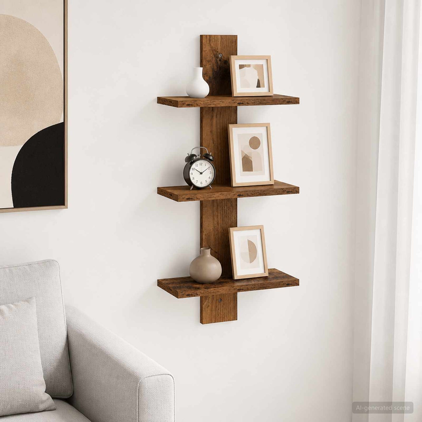 vidaXL Wall Shelf Old Wood 30 x 13.5 x 64.5 cm Engineered Wood