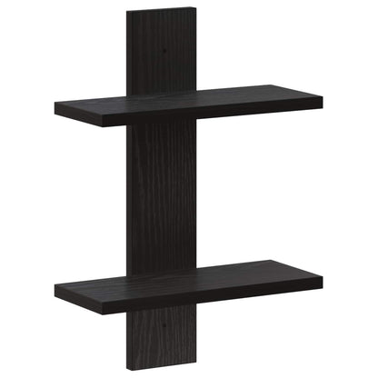 vidaXL Wall Shelf Black Oak 30 x 13.5 x 43 cm Engineered Wood