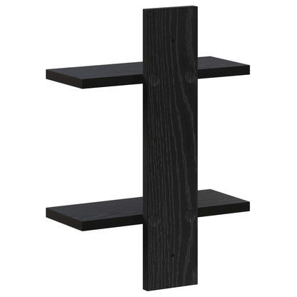 vidaXL Wall Shelf Black Oak 30 x 13.5 x 43 cm Engineered Wood
