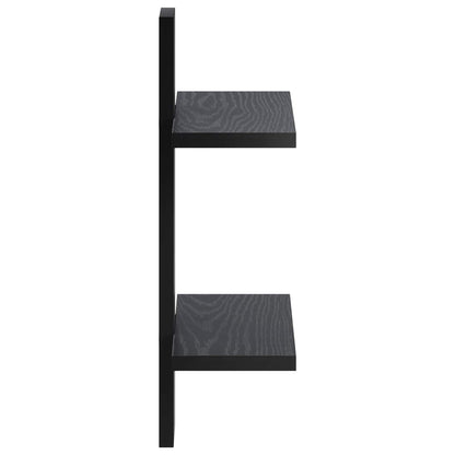 vidaXL Wall Shelf Black Oak 30 x 13.5 x 43 cm Engineered Wood