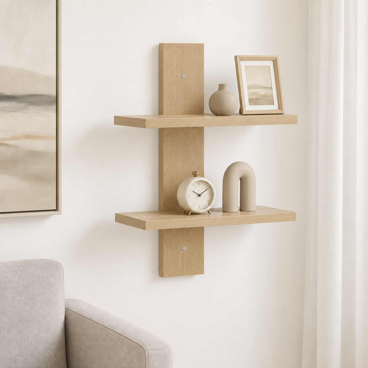 vidaXL Wall Shelf Sonoma Oak 30 x 13.5 x 43 cm Engineered Wood