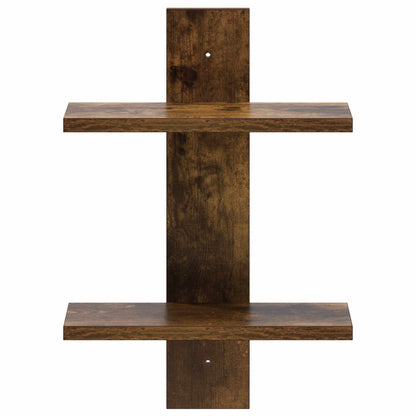 vidaXL Wall Shelf Smoked Oak 30 x 13.5 x 43 cm Engineered Wood