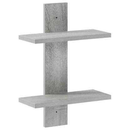 vidaXL Wall Shelf Grey Sonoma 30 x 13.5 x 43 cm Engineered Wood