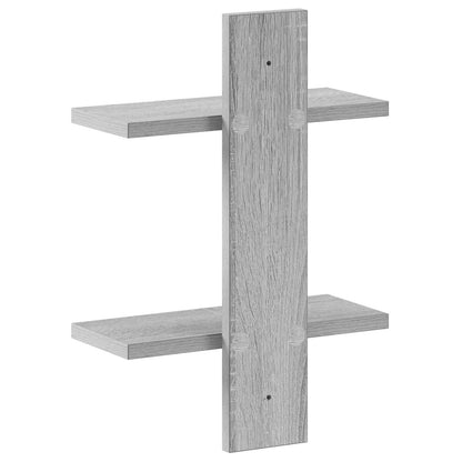 vidaXL Wall Shelf Grey Sonoma 30 x 13.5 x 43 cm Engineered Wood