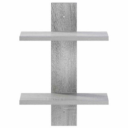 vidaXL Wall Shelf Grey Sonoma 30 x 13.5 x 43 cm Engineered Wood
