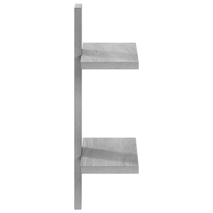 vidaXL Wall Shelf Grey Sonoma 30 x 13.5 x 43 cm Engineered Wood