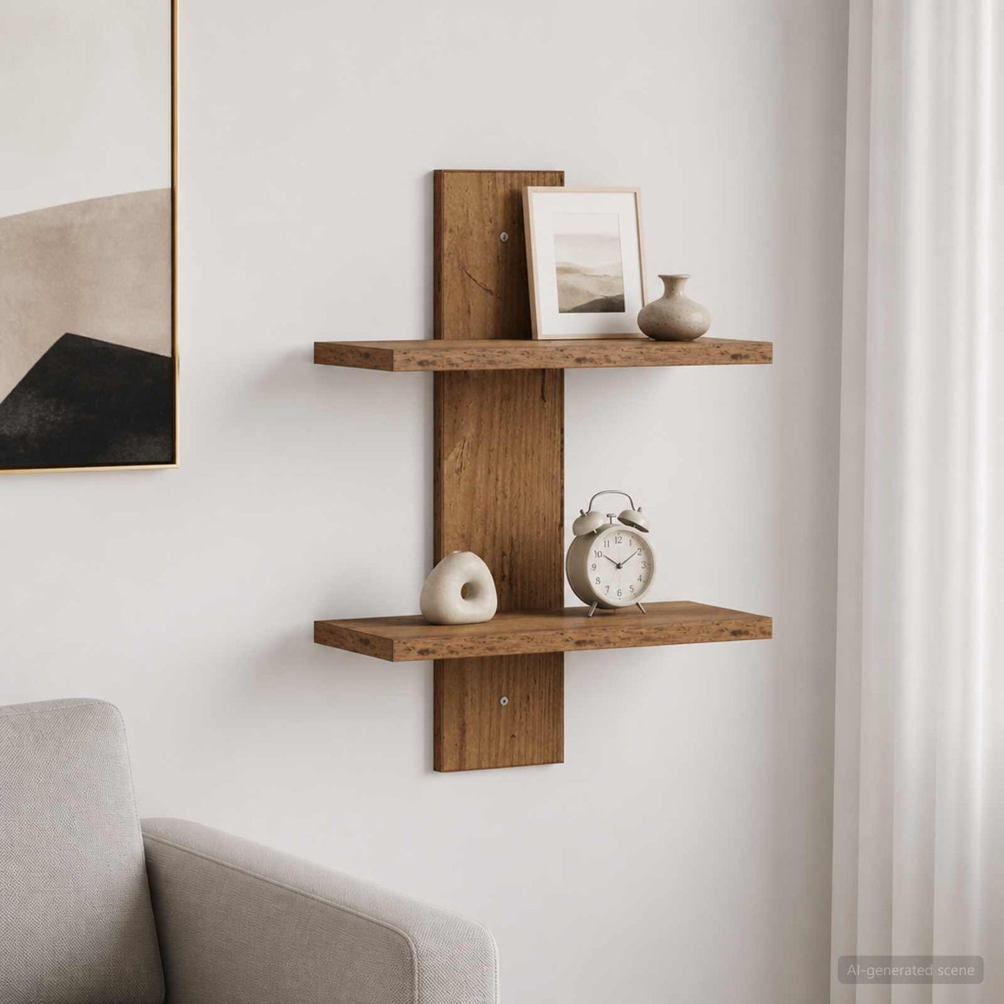 vidaXL Wall Shelf Old Wood 30 x 13.5 x 43 cm Engineered Wood