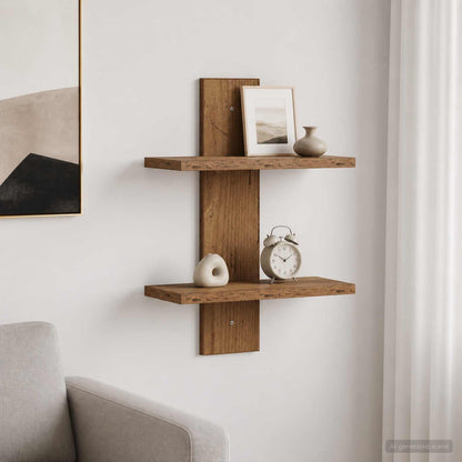 vidaXL Wall Shelf Old Wood 30 x 13.5 x 43 cm Engineered Wood