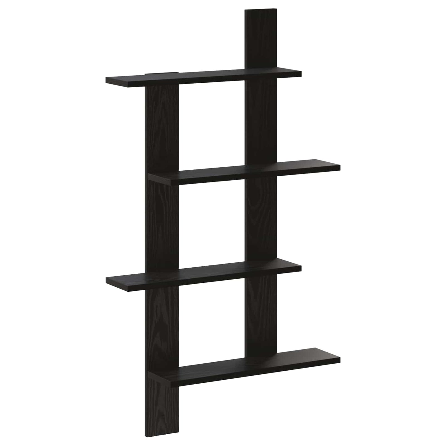 vidaXL Wall Shelf Black Oak 61 x 13.5 x 105 cm Engineered Wood