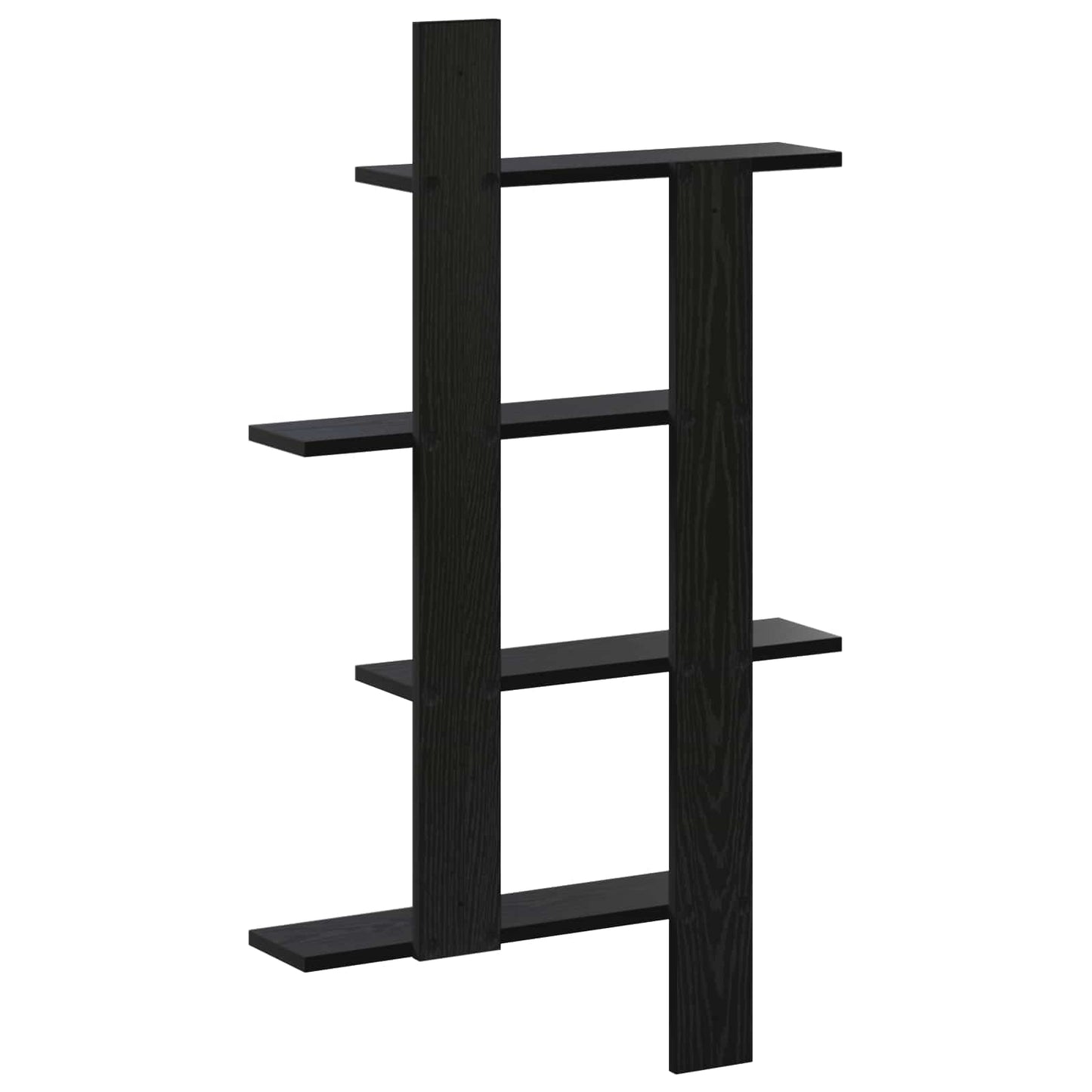 vidaXL Wall Shelf Black Oak 61 x 13.5 x 105 cm Engineered Wood