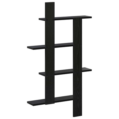 vidaXL Wall Shelf Black Oak 61 x 13.5 x 105 cm Engineered Wood