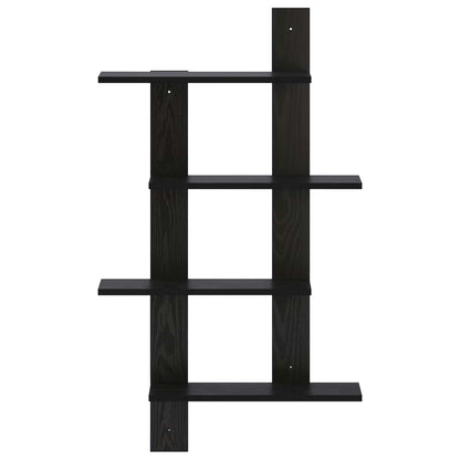 vidaXL Wall Shelf Black Oak 61 x 13.5 x 105 cm Engineered Wood
