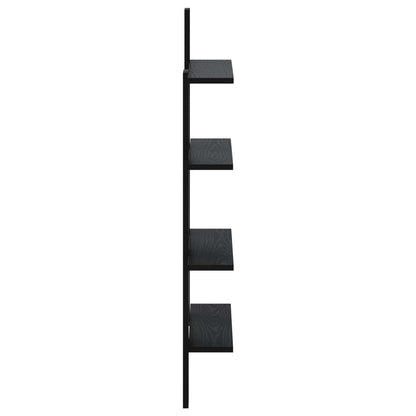 vidaXL Wall Shelf Black Oak 61 x 13.5 x 105 cm Engineered Wood