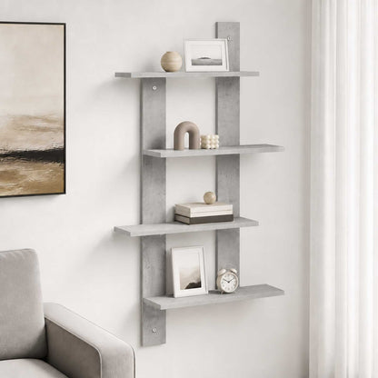 vidaXL Wall Shelf Concrete Grey 61 x 13.5 x 105 cm Engineered Wood