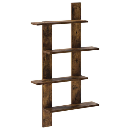 vidaXL Wall Shelf Smoked Oak 61 x 13.5 x 105 cm Engineered Wood