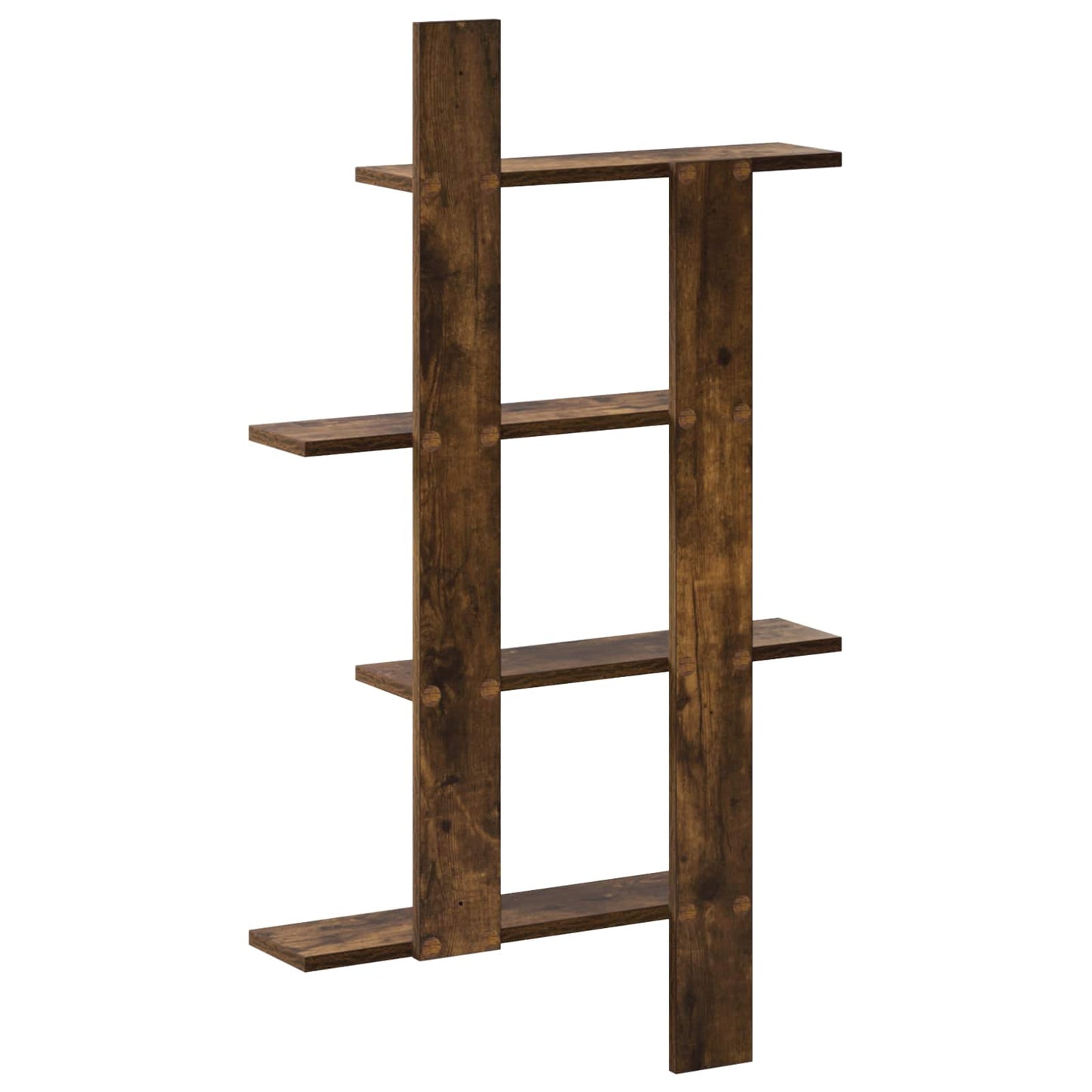 vidaXL Wall Shelf Smoked Oak 61 x 13.5 x 105 cm Engineered Wood