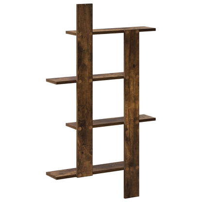 vidaXL Wall Shelf Smoked Oak 61 x 13.5 x 105 cm Engineered Wood