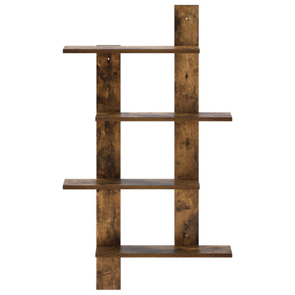 vidaXL Wall Shelf Smoked Oak 61 x 13.5 x 105 cm Engineered Wood