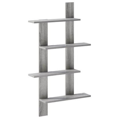 vidaXL Wall Shelf Grey Sonoma 61 x 13.5 x 105 cm Engineered Wood