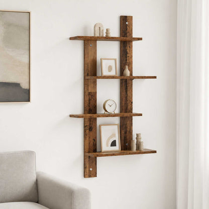 vidaXL Wall Shelf Old Wood 61 x 13.5 x 105 cm Engineered Wood