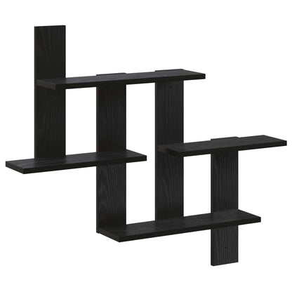 vidaXL Wall Shelf Black Oak 85 x 13.5 x 73.5 cm Engineered Wood