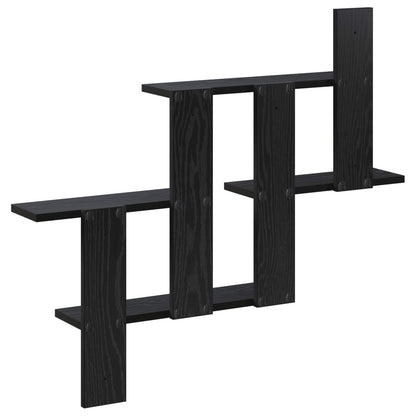 vidaXL Wall Shelf Black Oak 85 x 13.5 x 73.5 cm Engineered Wood