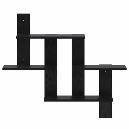 vidaXL Wall Shelf Black Oak 85 x 13.5 x 73.5 cm Engineered Wood