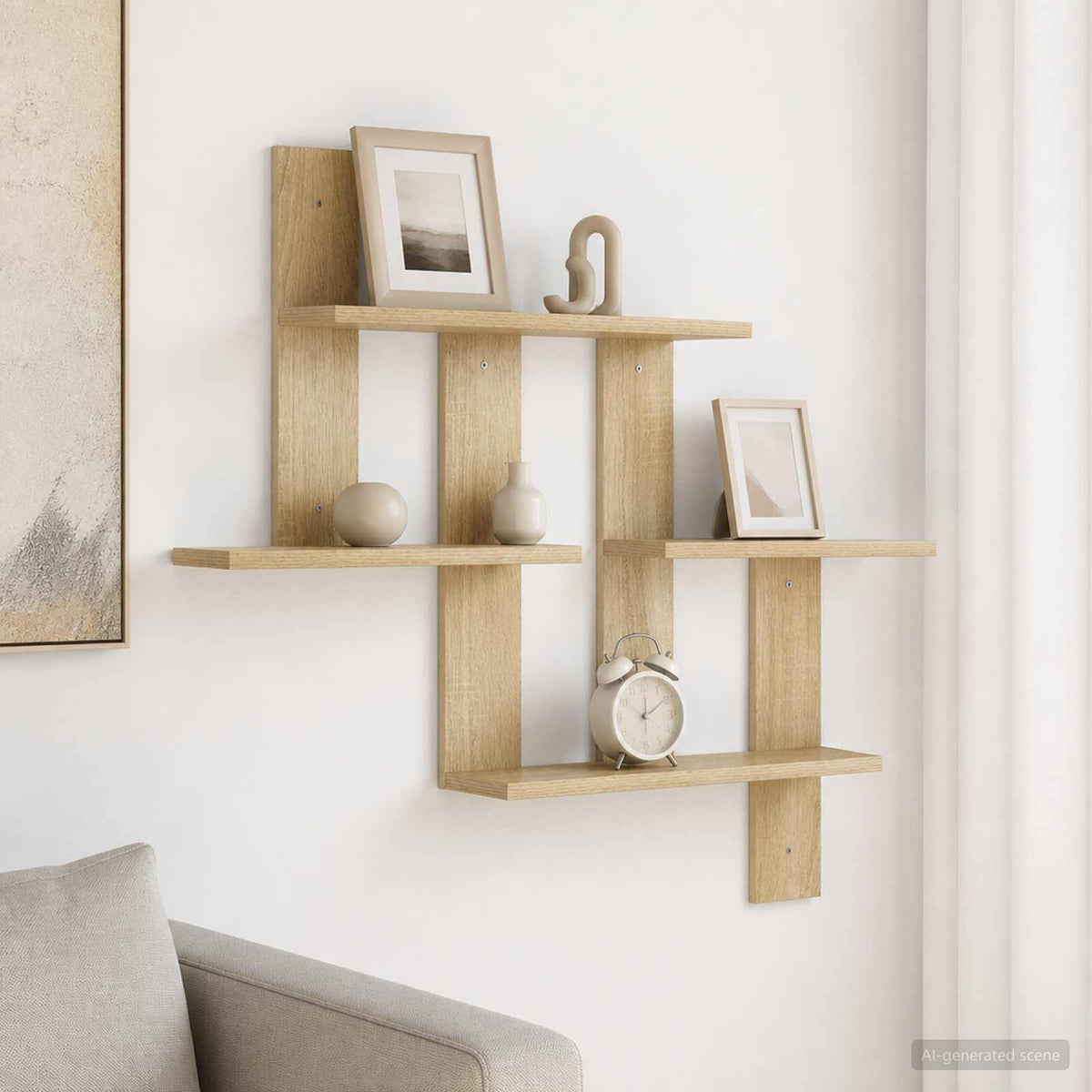 vidaXL Wall Shelf Sonoma Oak 85 x 13.5 x 73.5 cm Engineered Wood