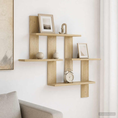 vidaXL Wall Shelf Sonoma Oak 85 x 13.5 x 73.5 cm Engineered Wood