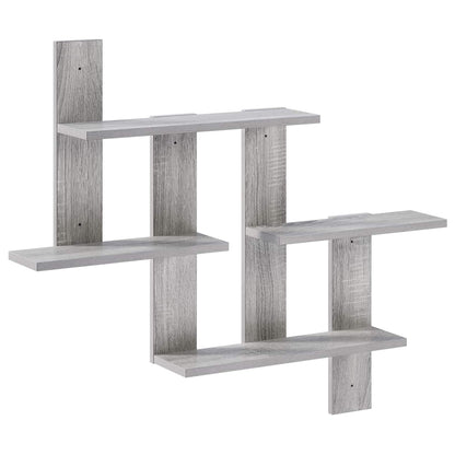 vidaXL Wall Shelf Grey Sonoma 85 x 13.5 x 73.5 cm Engineered Wood