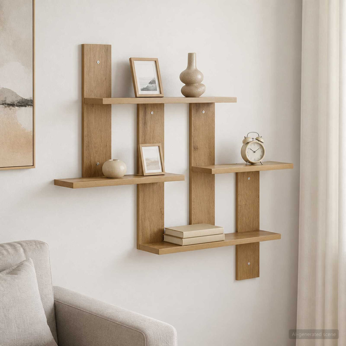 vidaXL Wall Shelf Artisan Oak 85 x 13.5 x 73.5 cm Engineered Wood