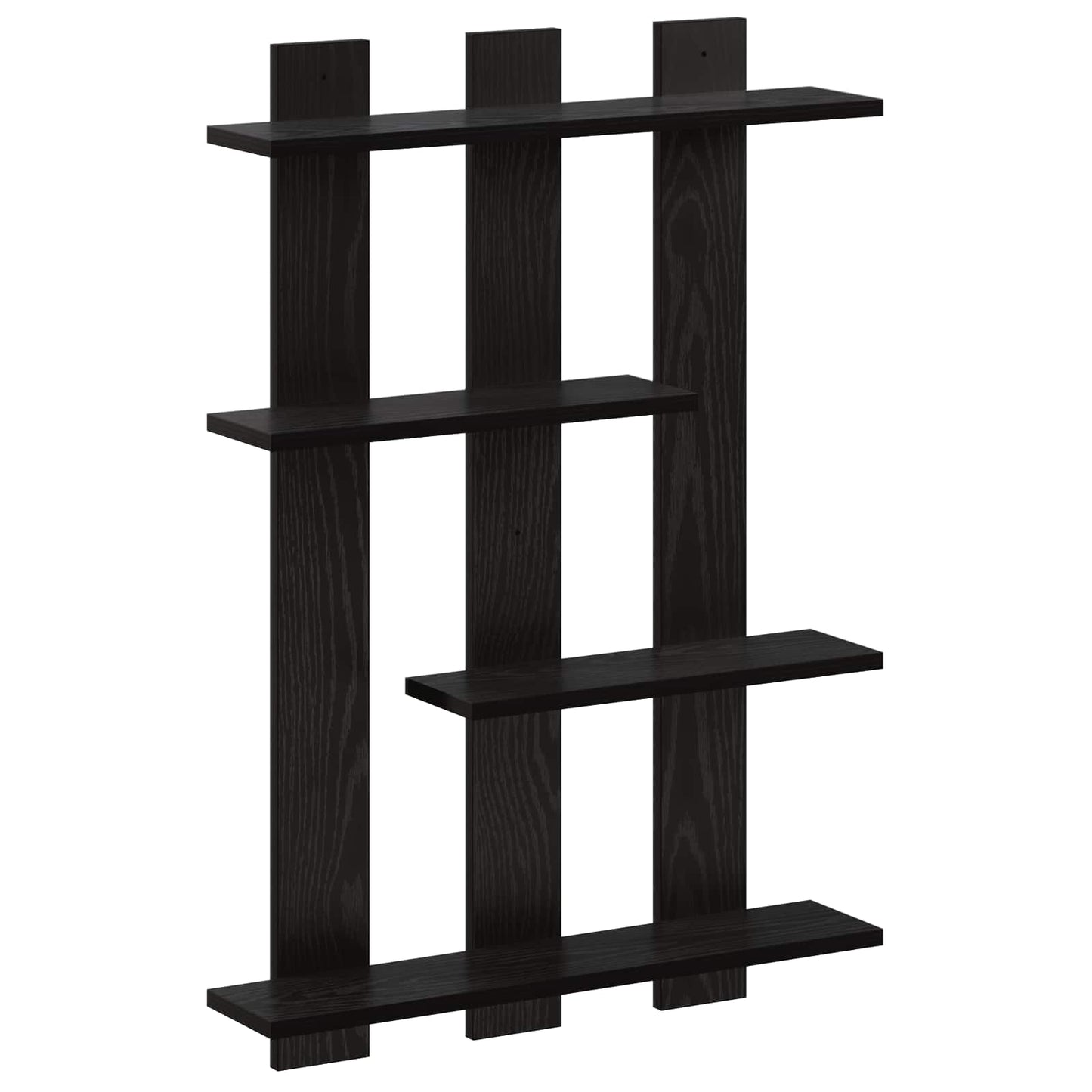 vidaXL Wall Shelf Black Oak 61 x 13.5 x 88 cm Engineered Wood