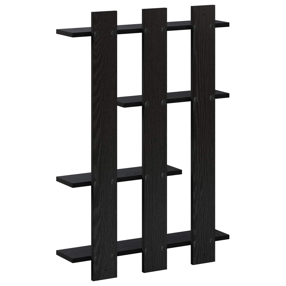vidaXL Wall Shelf Black Oak 61 x 13.5 x 88 cm Engineered Wood