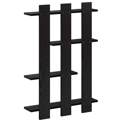 vidaXL Wall Shelf Black Oak 61 x 13.5 x 88 cm Engineered Wood