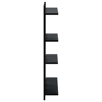 vidaXL Wall Shelf Black Oak 61 x 13.5 x 88 cm Engineered Wood