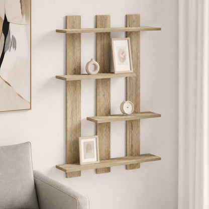 vidaXL Wall Shelf Sonoma Oak 61 x 13.5 x 88 cm Engineered Wood