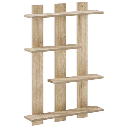 vidaXL Wall Shelf Sonoma Oak 61 x 13.5 x 88 cm Engineered Wood